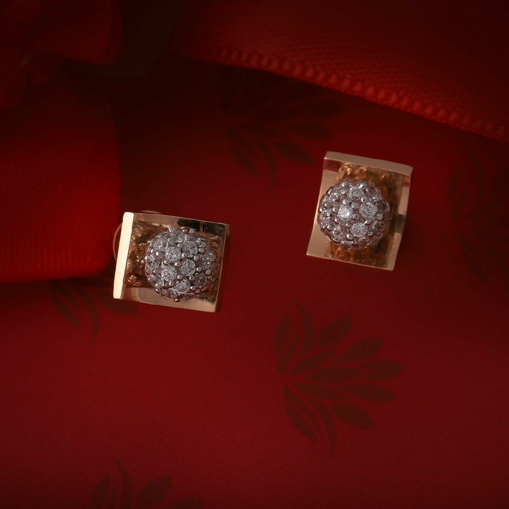 18KT Rose Gold fancy casual ware top earrings for ladies
