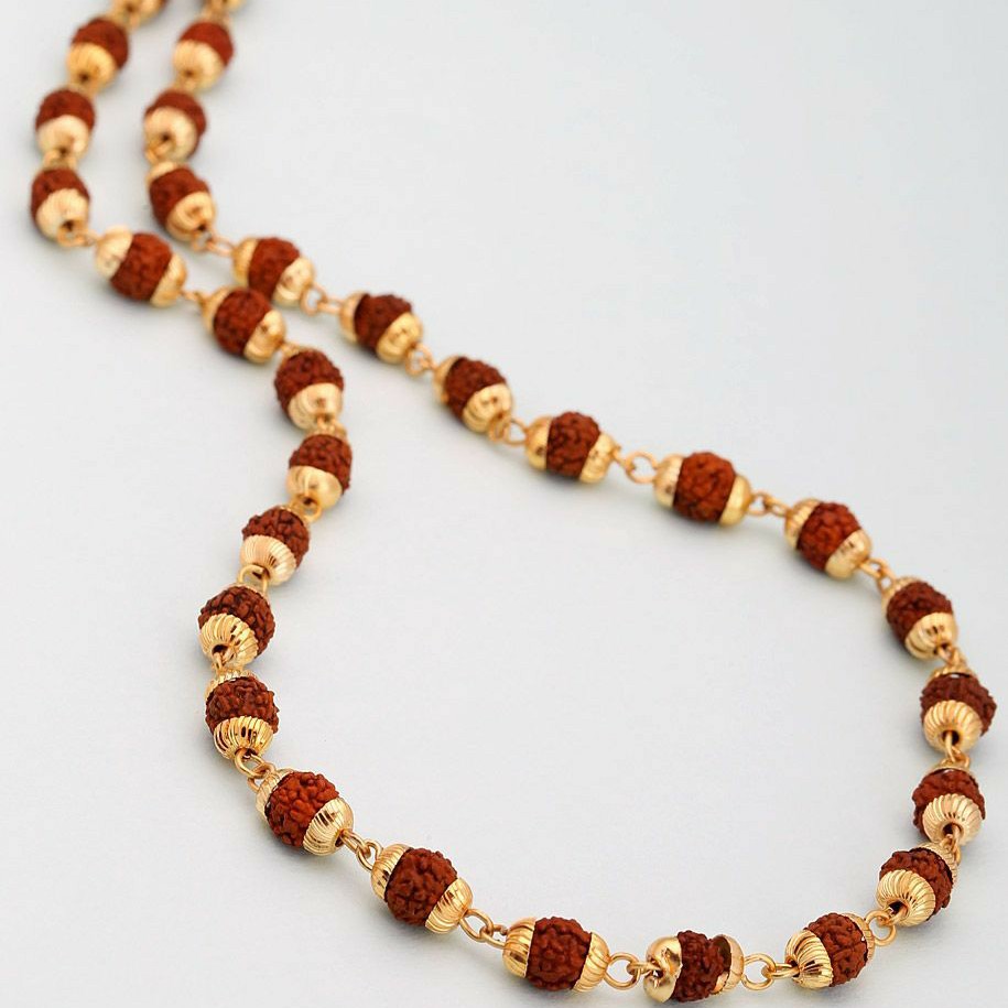 22KT / 916 Gold Rudraaksh chain for men CHG000