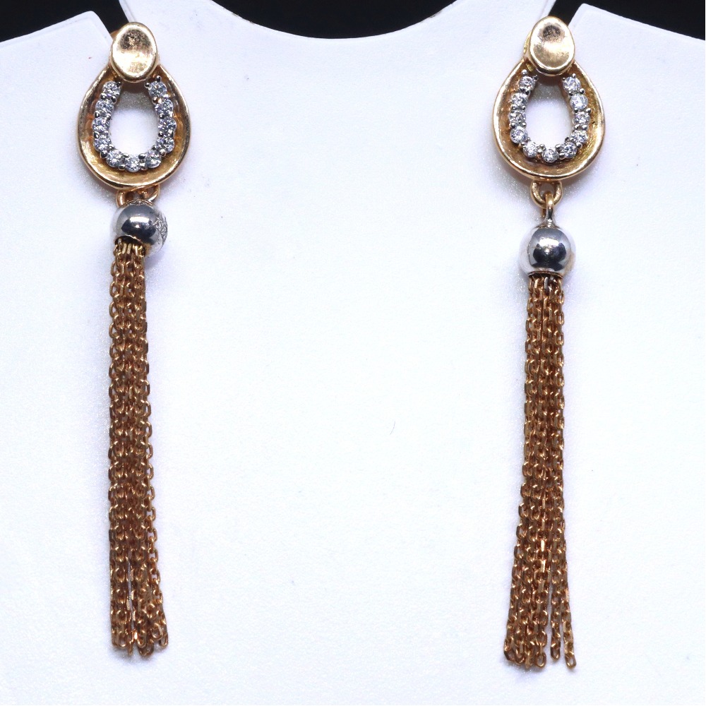 18ct rose gold special occasion long earring for ladies btg0305