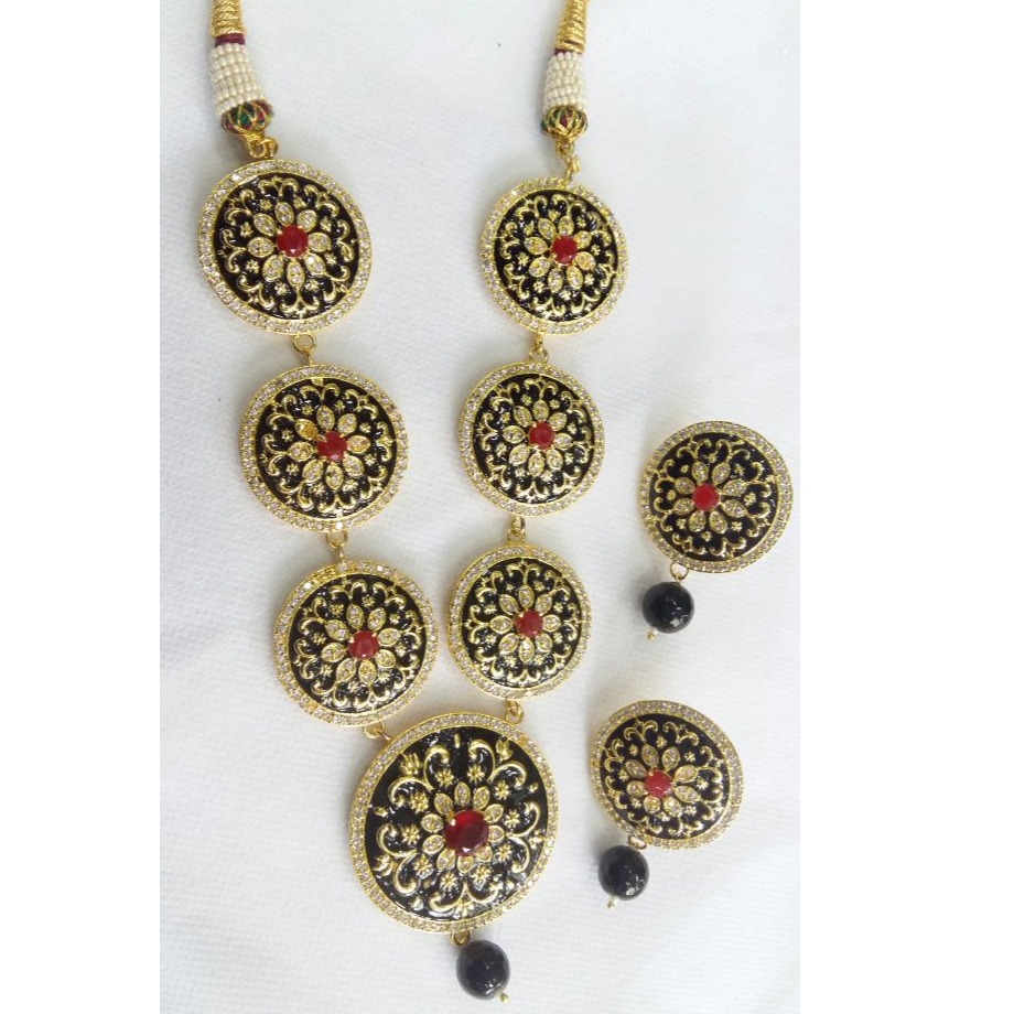 Kundan Meena Antique Ladies Necklace Set