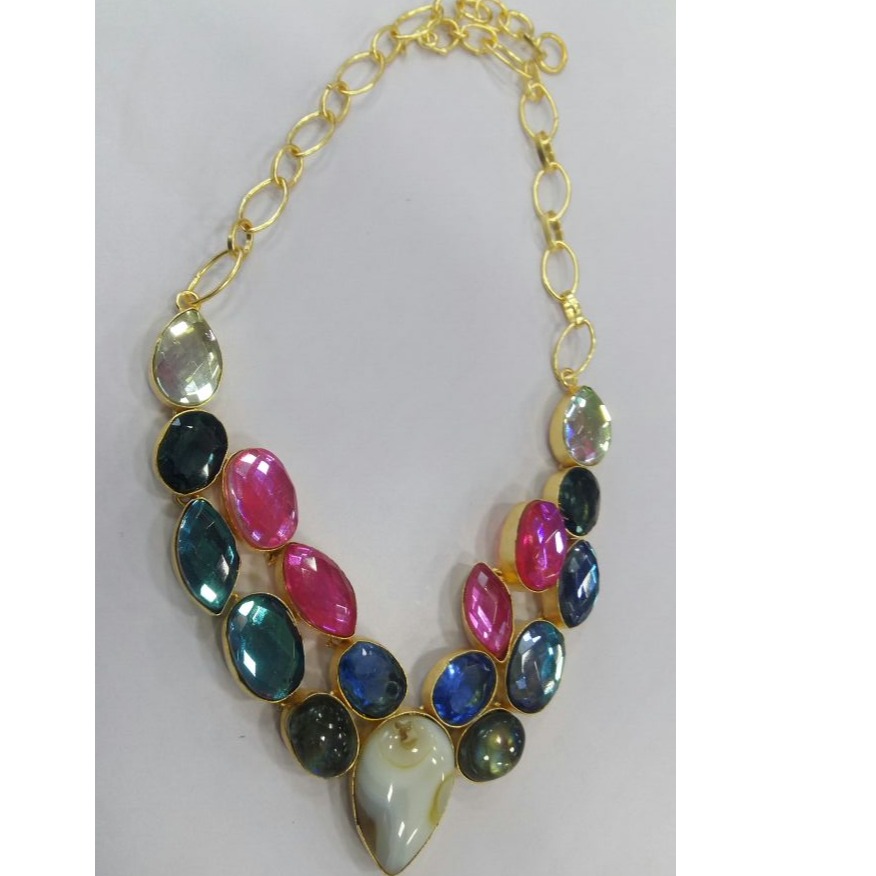 Designer Kundan Meena Necklace