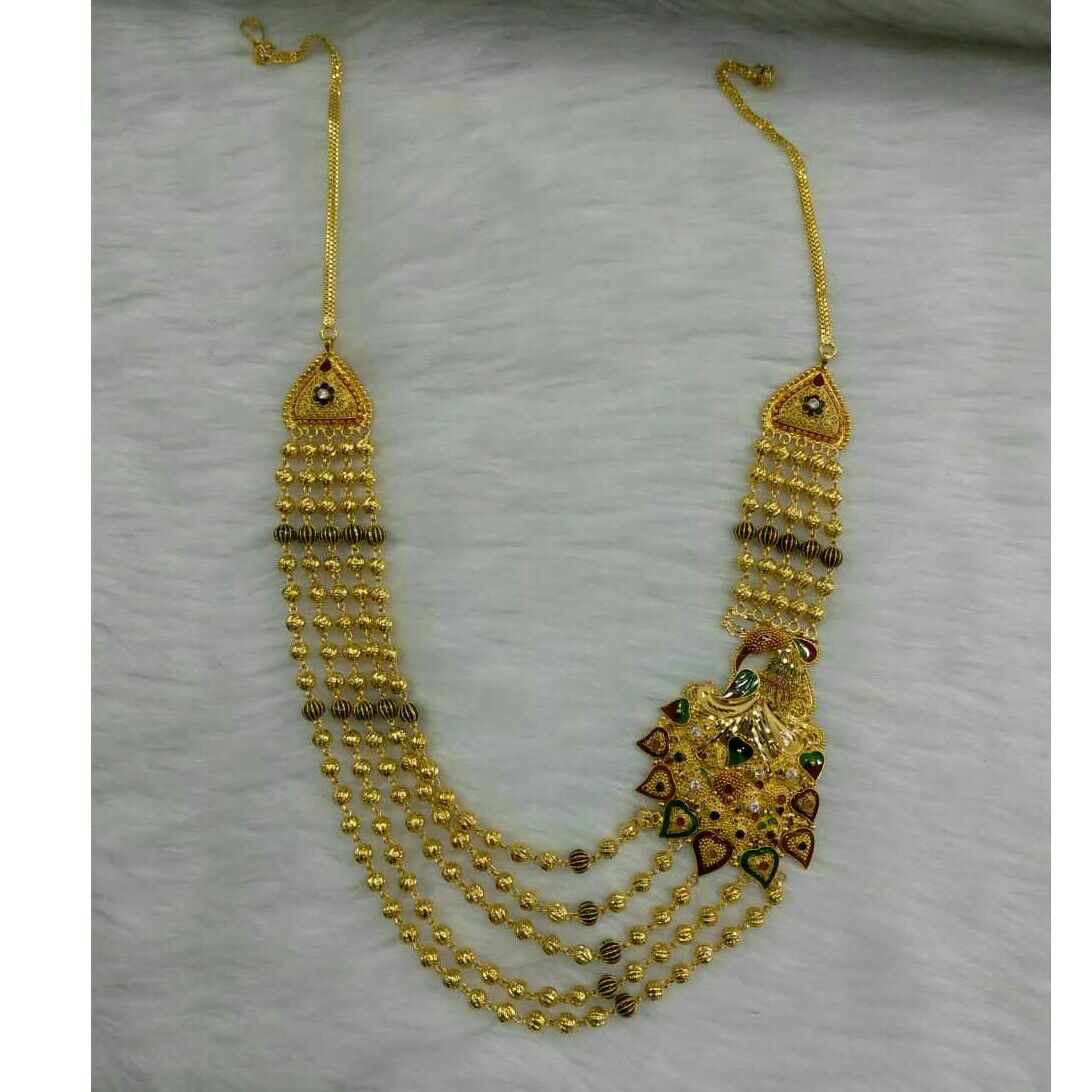 22KT Yellow Gold Ladies 5 Line Designer Mala