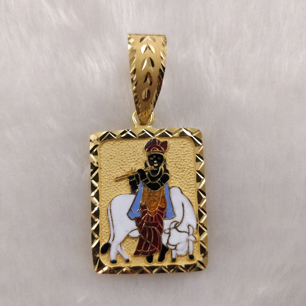 916 Gold Fancy Gent's Krishna Pendant