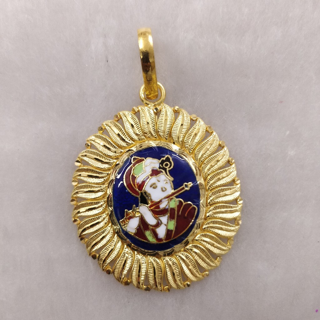 916 Gold Fancy Gent's Krishna Pendants