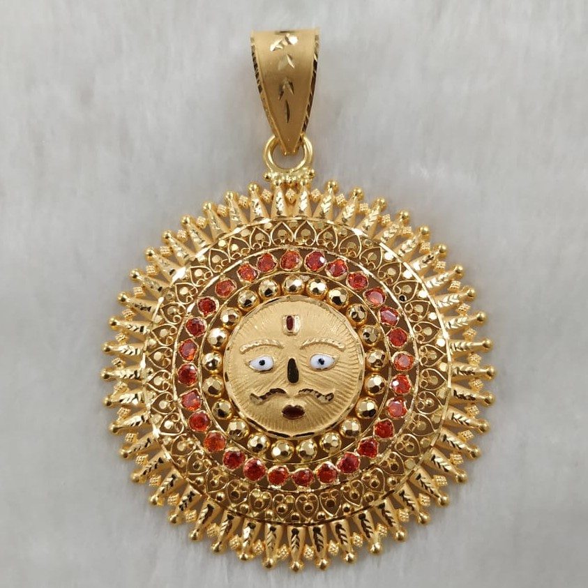916 Gold Fancy Gent's Surya Pendant