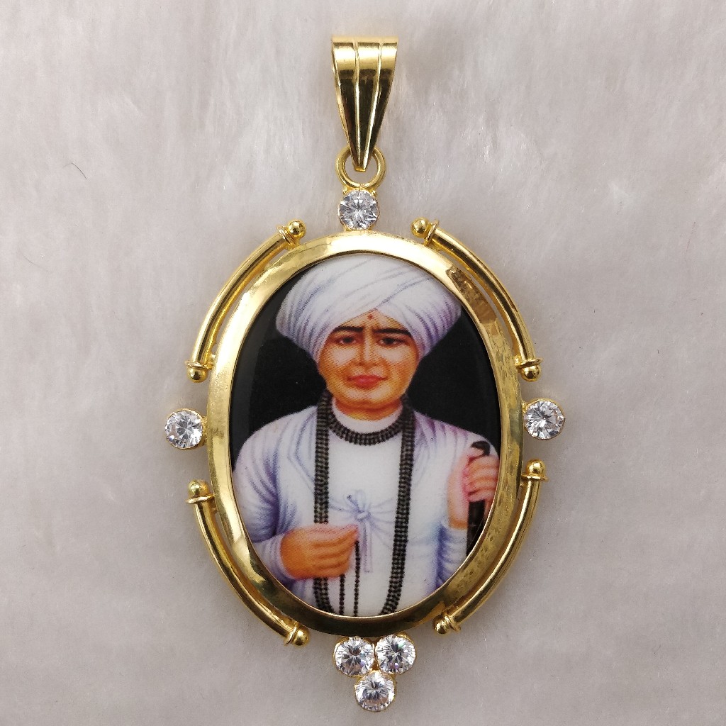 916 Gold Fancy Gent's Jalarambapa Photo Frame Pendants