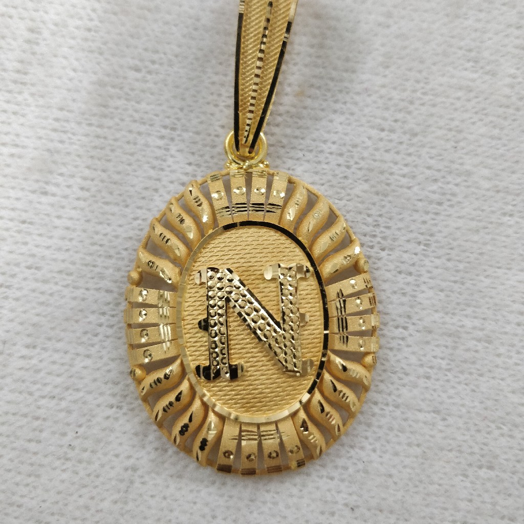 916 Gold Gent's Fancy letter Pendant