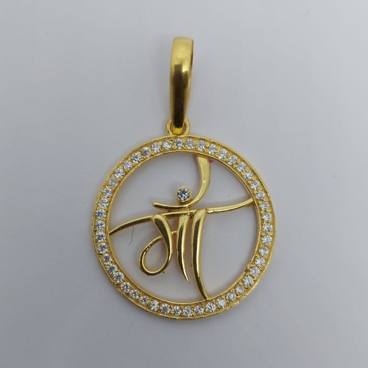 916 Gold Gent's Fancy Maa Pendant