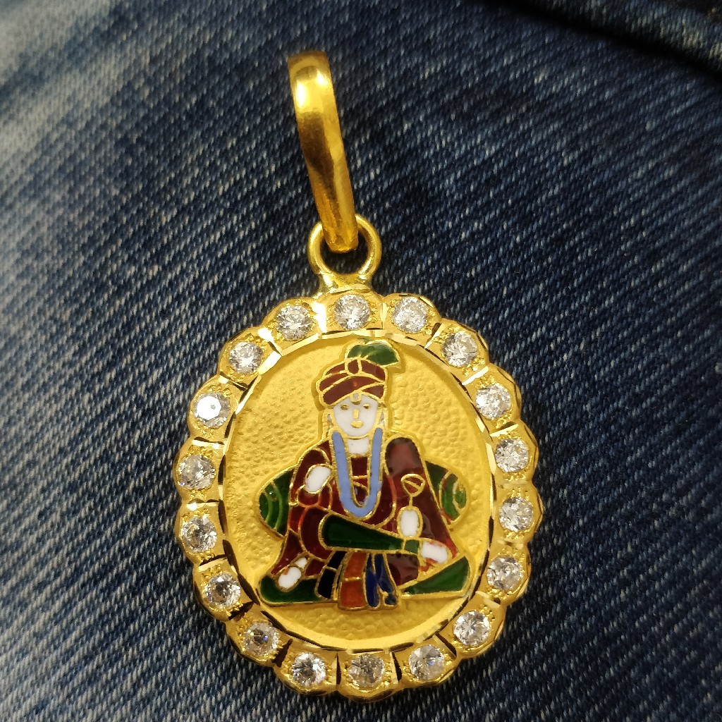 916 Gold Gent's Fancy Pramukh Swami Maharaj Pendant