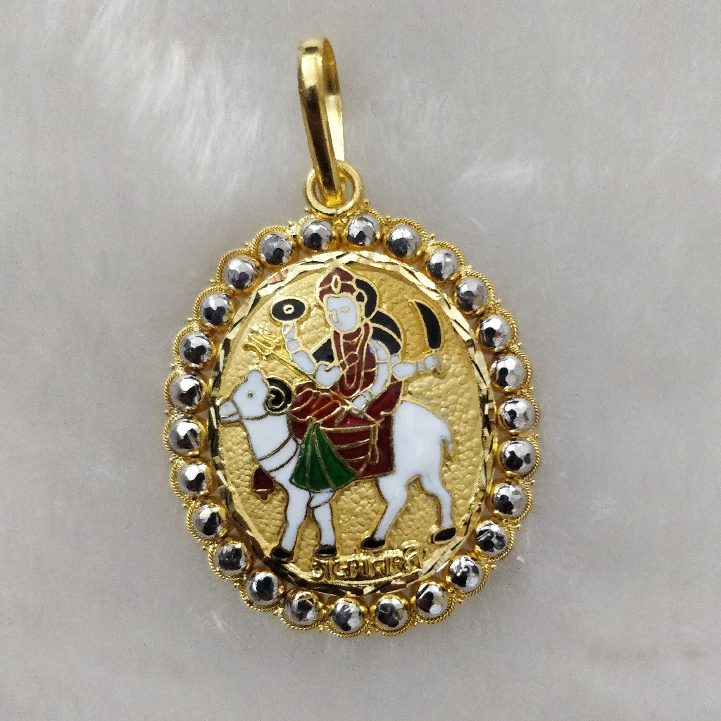 916 Gold Gent's Fancy Gel Maa Pendant