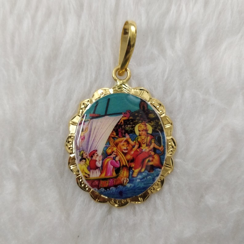 916 Gold Vahanvati Maa Photo Pendant