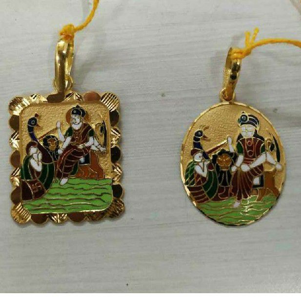 Sikotar Ma Minakari Gold Pendant
