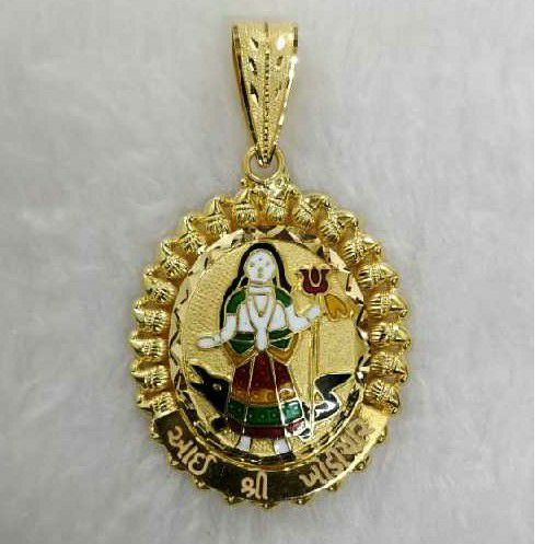 916 Gold Fancy Khodiyar Maa Minakari Pendant