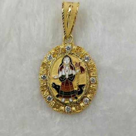 916 Gold Fancy Khodiyar Maa Minakari Pendant