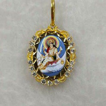 916 Gold Brahmani Maa Photo Pendant