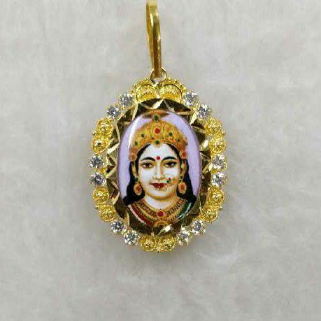 916 Gold Chehar Maa Photo Pendant
