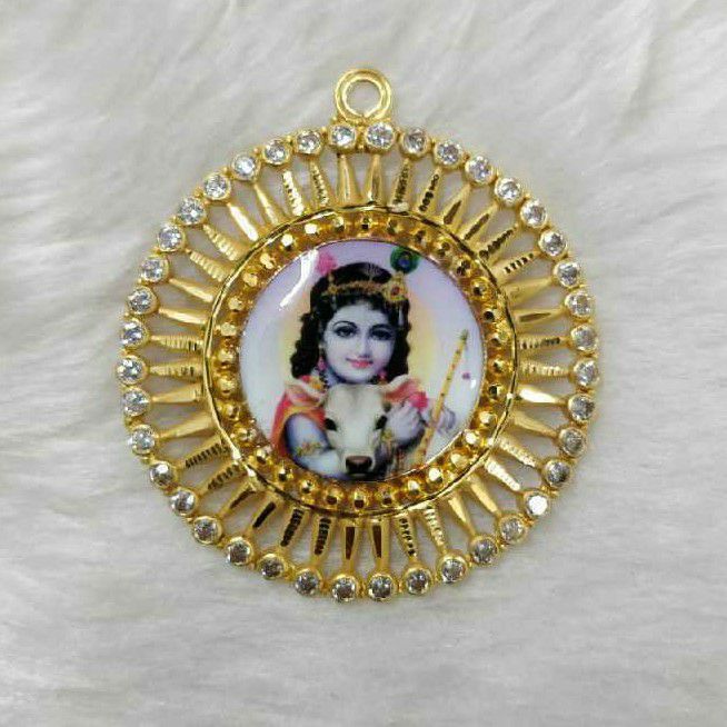 916 Gold Fancy Meenakari Balkrishna Pendant