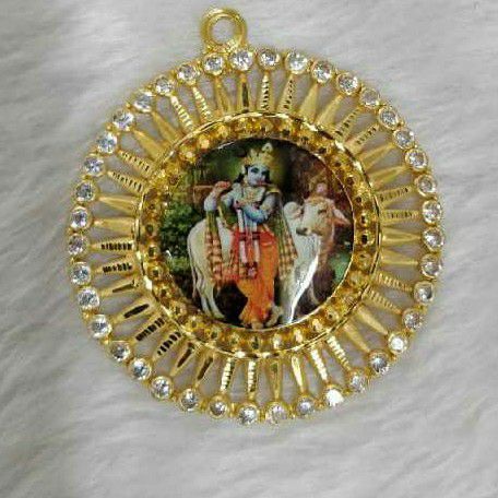 22KT Gold Religious Krishna Photo Pendant