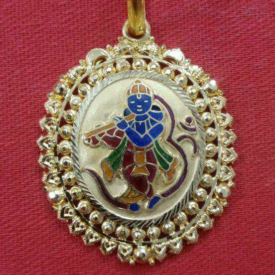 916 Gold Krishna With Om Pendant