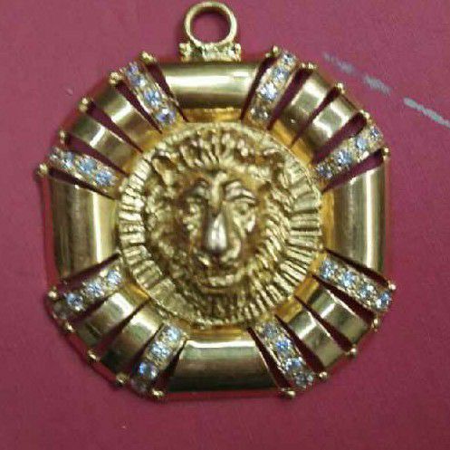 22KT Gold Casting Handmade Lions Pendant