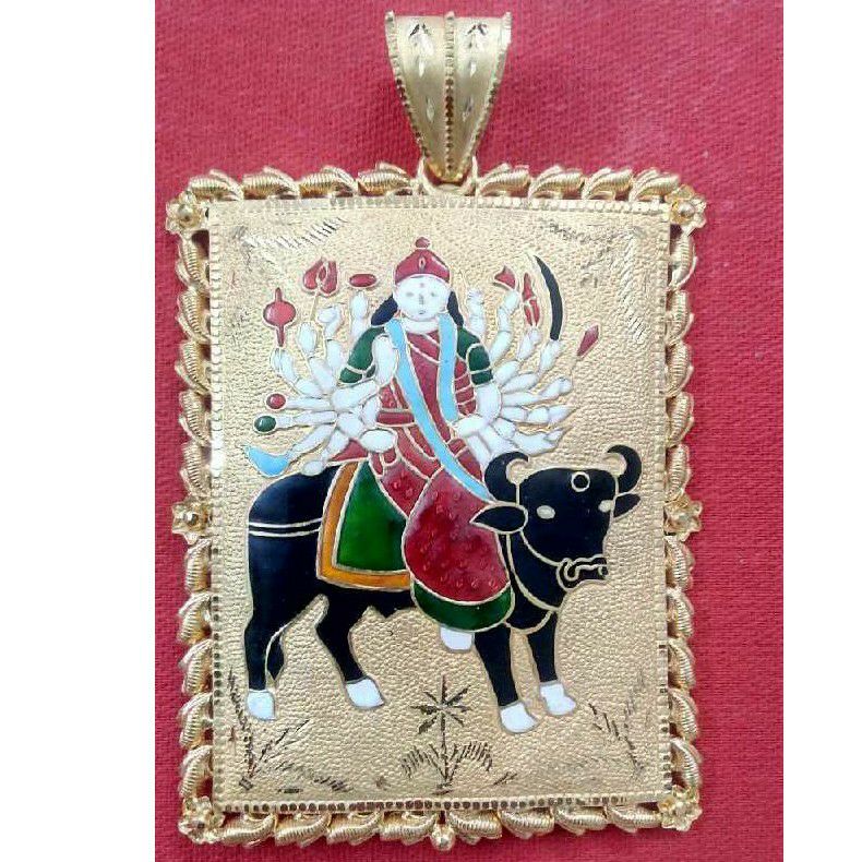916 Gold Meenakari Visat Maa Pendant