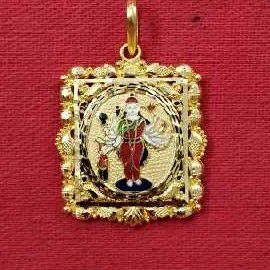 22KT Gold Meenakari Sadhi Maa Pendant