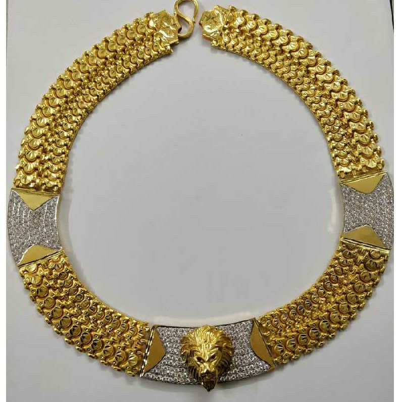 22KT Gold Lion Design Bharvadi Bahubali Chain