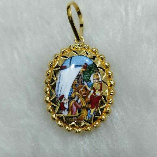 916 Gold Vahanvati Maa Photo Pendant