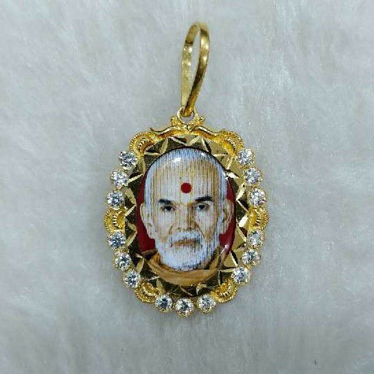916 Gold Mahantswami Photo Pendant
