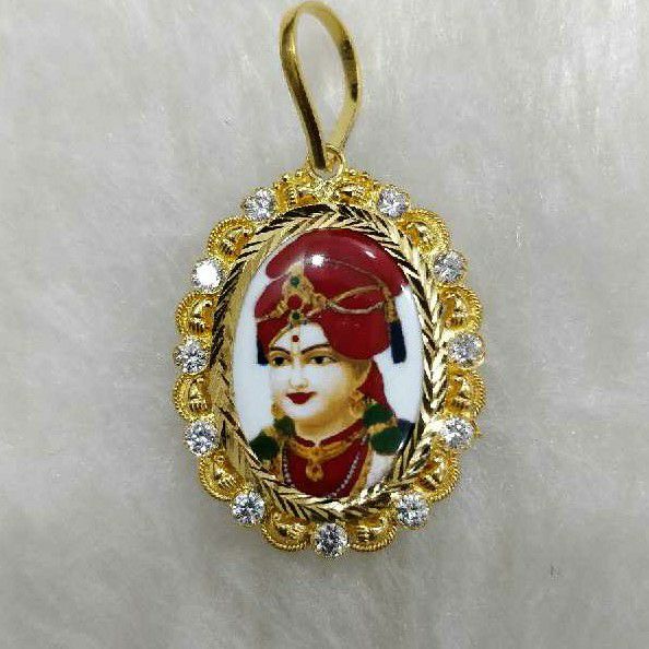 22KT Gold Swaminarayan Bhagavan Photo Pendant