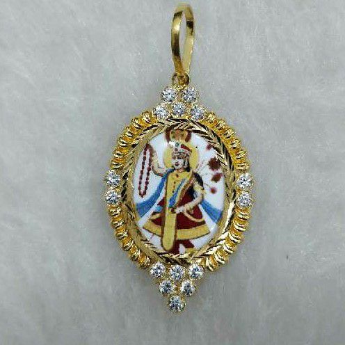 22KT Gold Yamunaji Photo Pendant