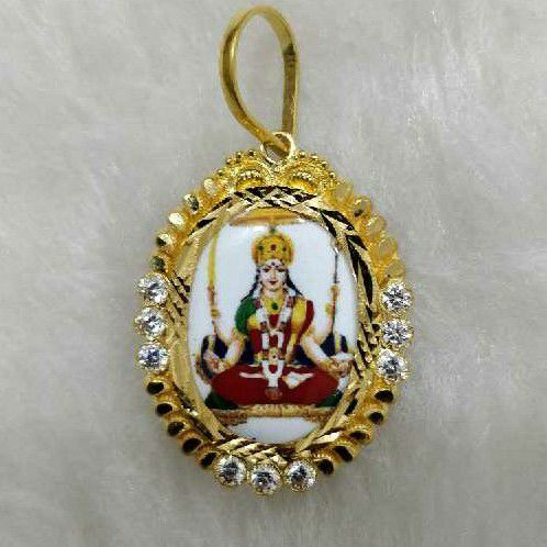 22KT Gold Santoshi Maa Photo Pendant