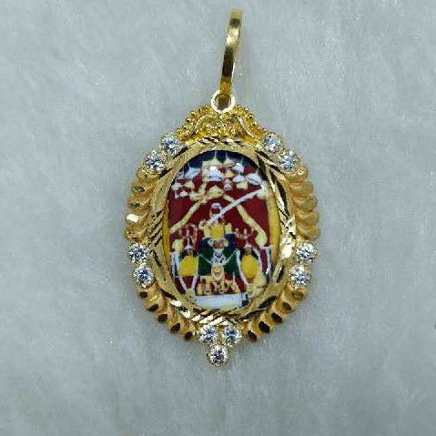 22KT Gold Handmade Hingalaj Maa Photo Pendant