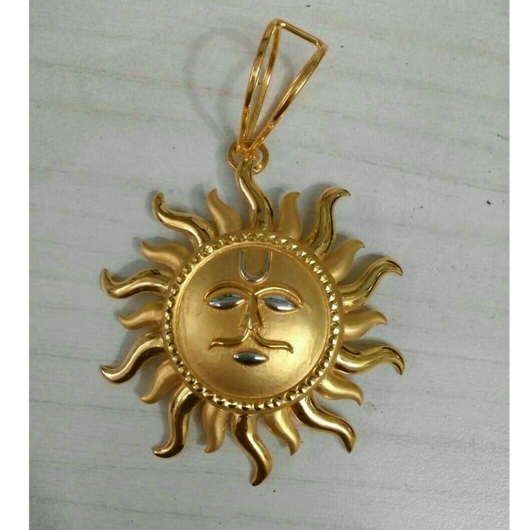 22K / 916 Gold Gents Sun Shaped Yellow Pendant