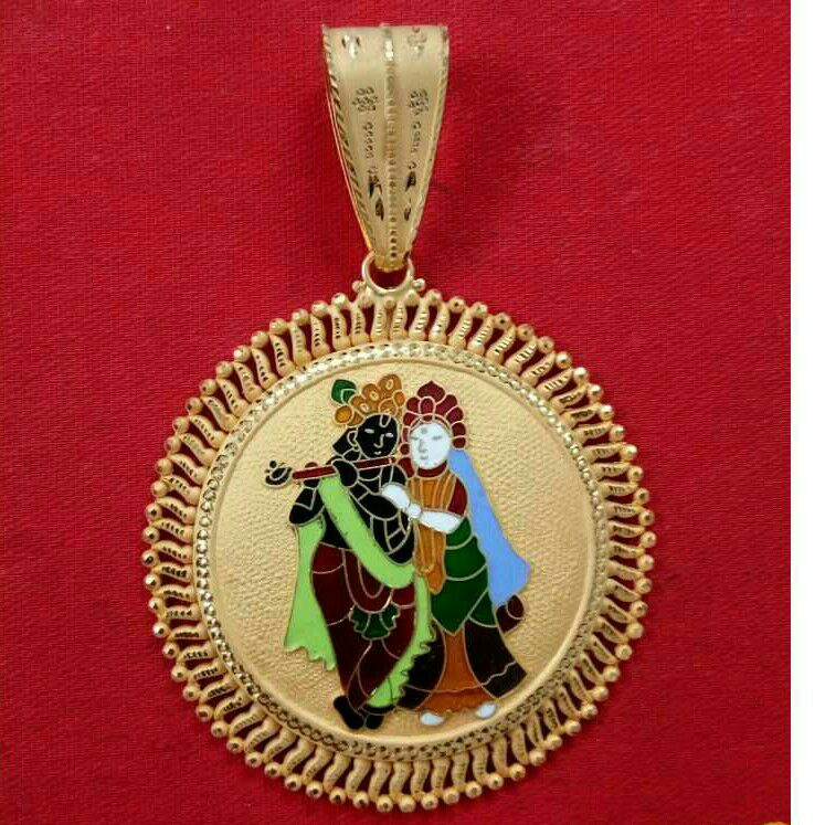 22kt Gold Radhe Krishna Religious Pendant