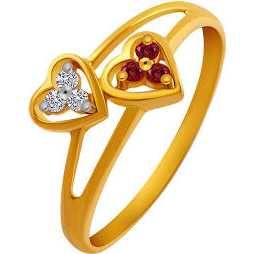 Designer Gold Heart Shaped Ring