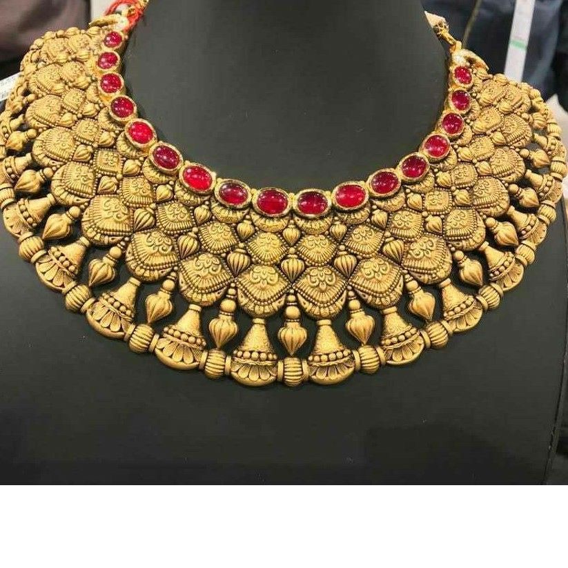 22K / 916 Gold Ladies Ethical Jadtar Antique Necklace