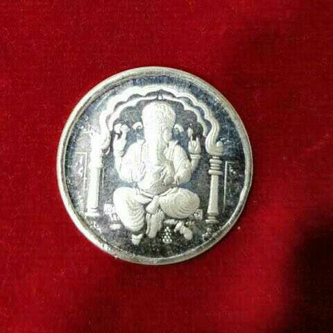 Silver Indian Antique God Coin