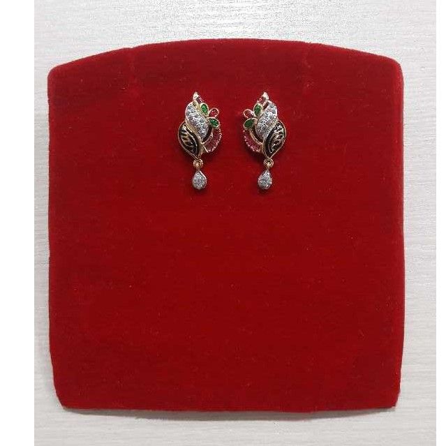 22k CZ Diamond Fancy Colorful Earrings