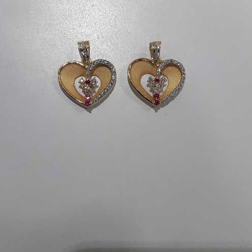 22k Gold Diamond Fancy Heart Chain Pendant