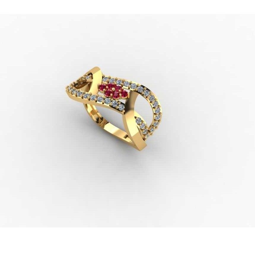 22K / 916 Gold Indian Ladies Diamond Ring