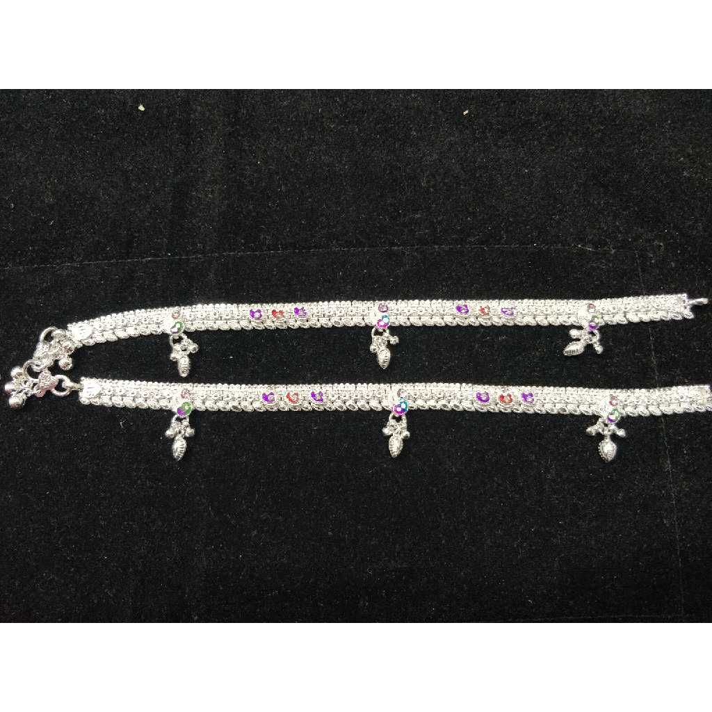 925 Silver Round Flower Antique Payal
