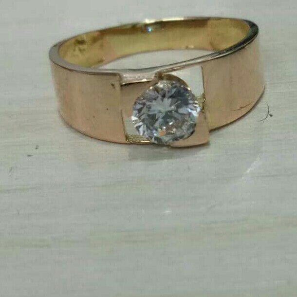 22K / 916 Gold Gents CZ Solitaire Prong Rings