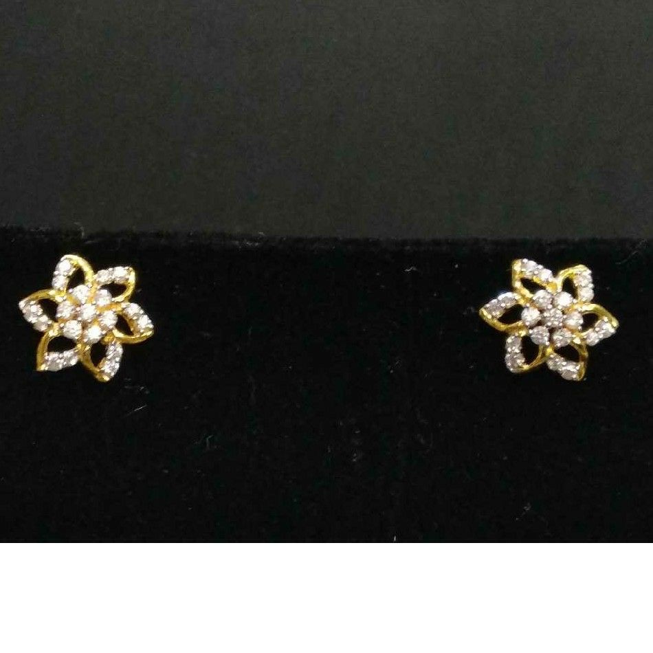 22K / 916 Gold Ladies Diamond CZ Attractive Flower Tops
