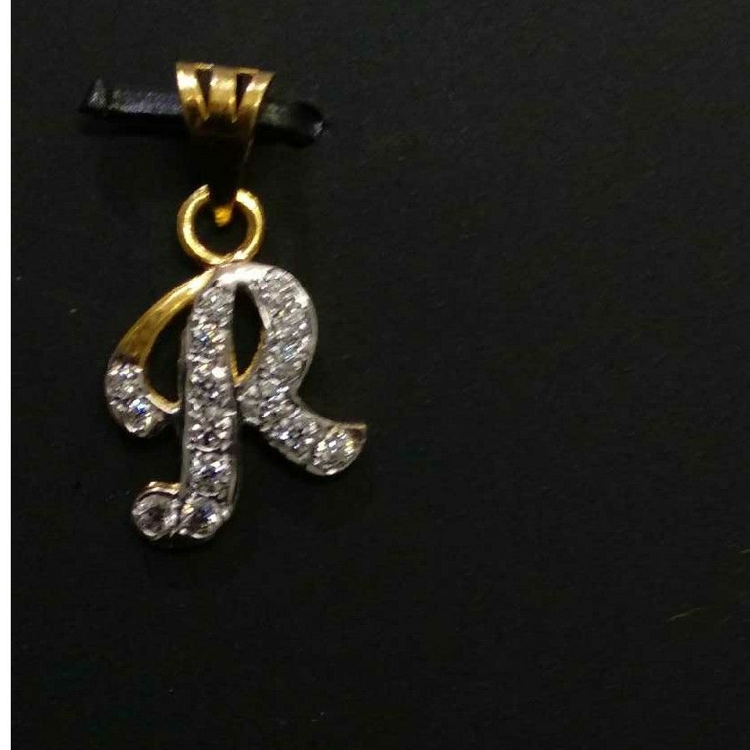 916 Gold Ladies Casting CZ Letter ' R ' Pendant