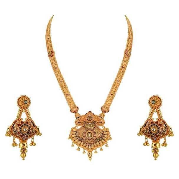 Gold Attractive Modern Necklace Set