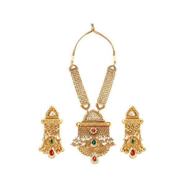 Gold Modern Attractive Bridal Necklace Set