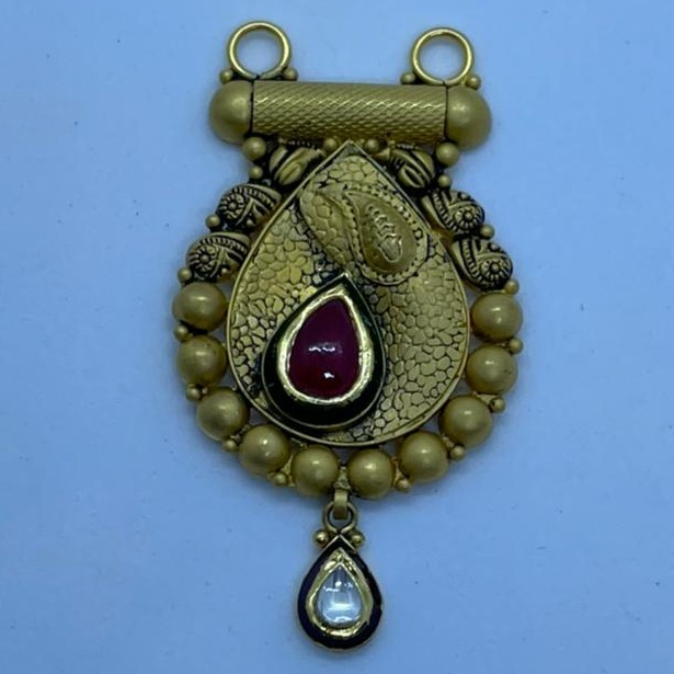 22KT Hallmark Gold Kundan Stylish Design Pendant