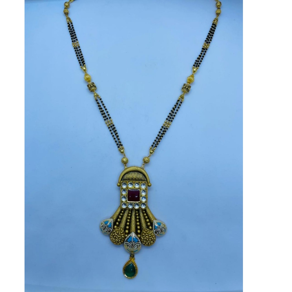 916 Gold Kundan Design Hallmark Mangalsutra
