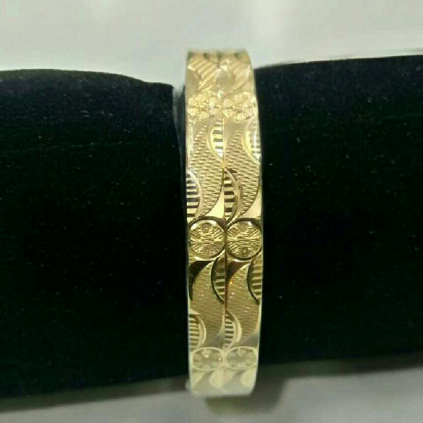 916 Gold Khila Simple CNC Dull Bangle